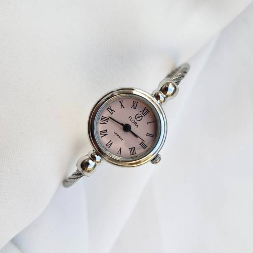 ساعت مچی بنگلی صفحه صورتی فلورا